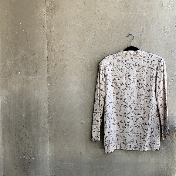 Floral Cream and Green Blazer Vintage - Picture 3 of 7